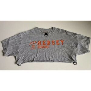 Furst of a Kind Hersey Huskies Women’s  Crop Top Size Small Grey Orange Graphic